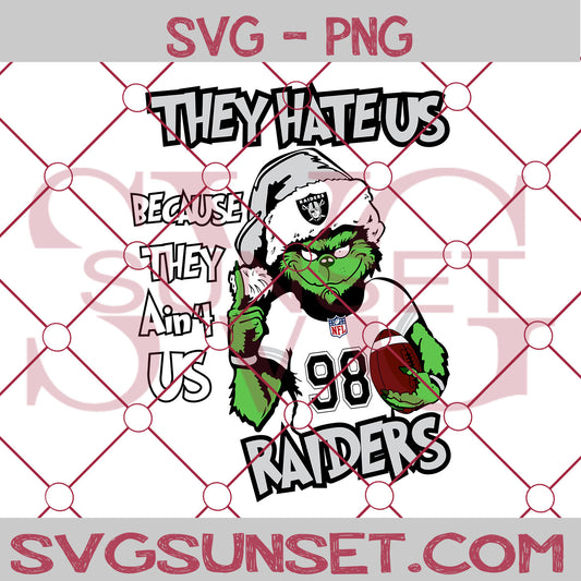 Grinch They Hate Us Because They Ain’t Us Las Vegas Raiders SVG, Grinch Las Vegas Raiders SVG