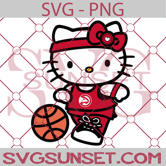 Hello Kitty Atlanta Hawks SVG PNG, Hello Kitty SVG, Atlanta Hawks SVG - SvgSunset Designs