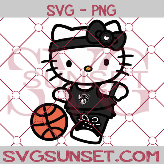 Hello Kitty Brooklyn Nets SVG PNG, Hello Kitty SVG, Brooklyn Nets SVG - SvgSunset Designs