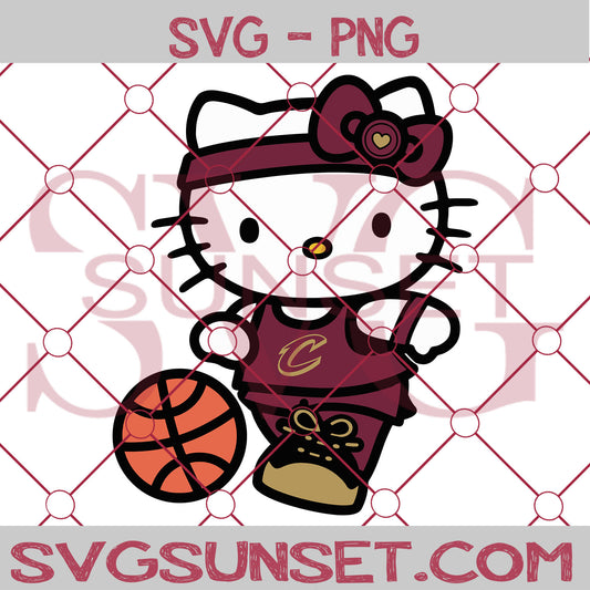 Hello Kitty Cleveland Cavaliers SVG PNG, Hello Kitty SVG, Cleveland Cavaliers SVG - SvgSunset Designs