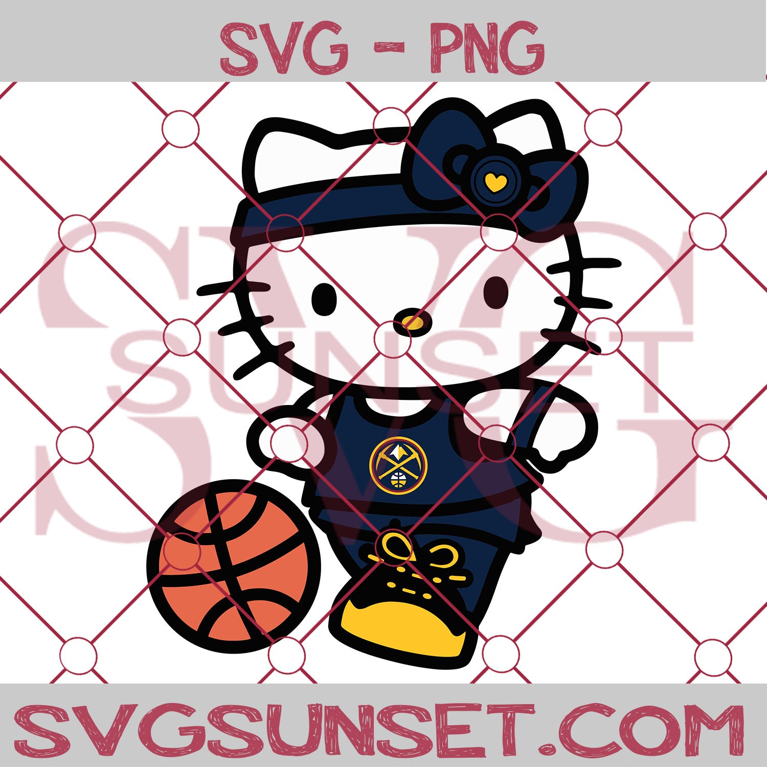 Hello Kitty Denver Nuggets SVG PNG, Hello Kitty SVG, Denver Nuggets SVG - SvgSunset Designs