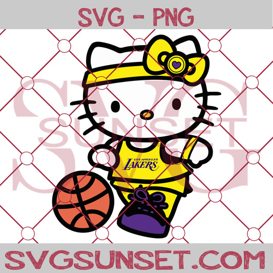 Hello Kitty Los Angeles Lakers SVG PNG, Hello Kitty SVG, Los Angeles Lakers SVG - SvgSunset Designs