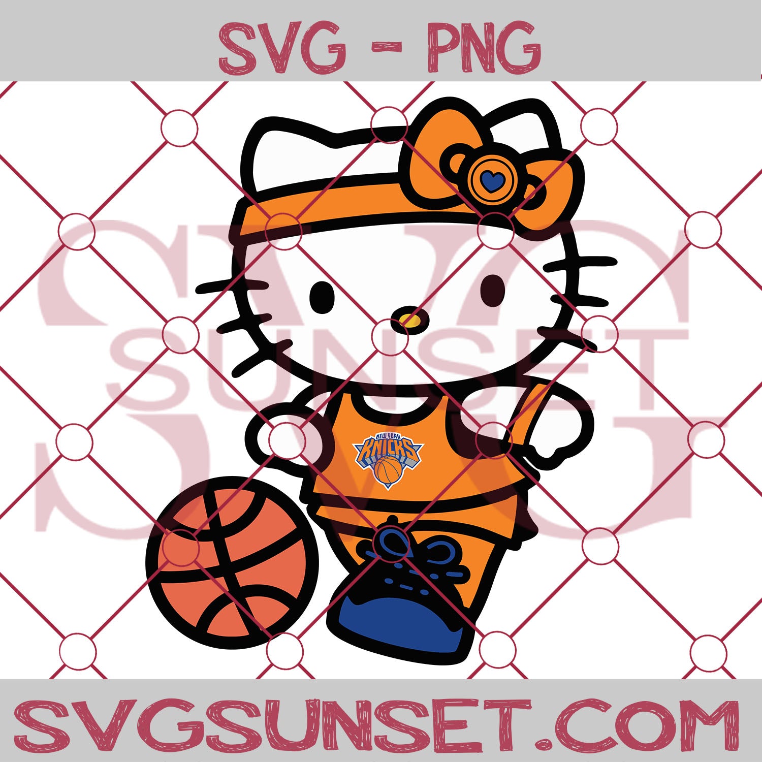 Hello Kitty New York Knicks SVG PNG, Hello Kitty SVG, New York Knicks SVG - SvgSunset Designs