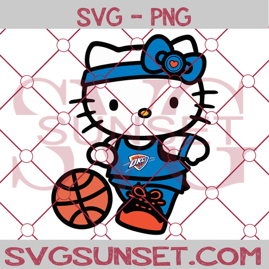 Hello Kitty Oklahoma City Thunder SVG PNG, Hello Kitty SVG, Oklahoma City Thunder SVG - SvgSunset Designs