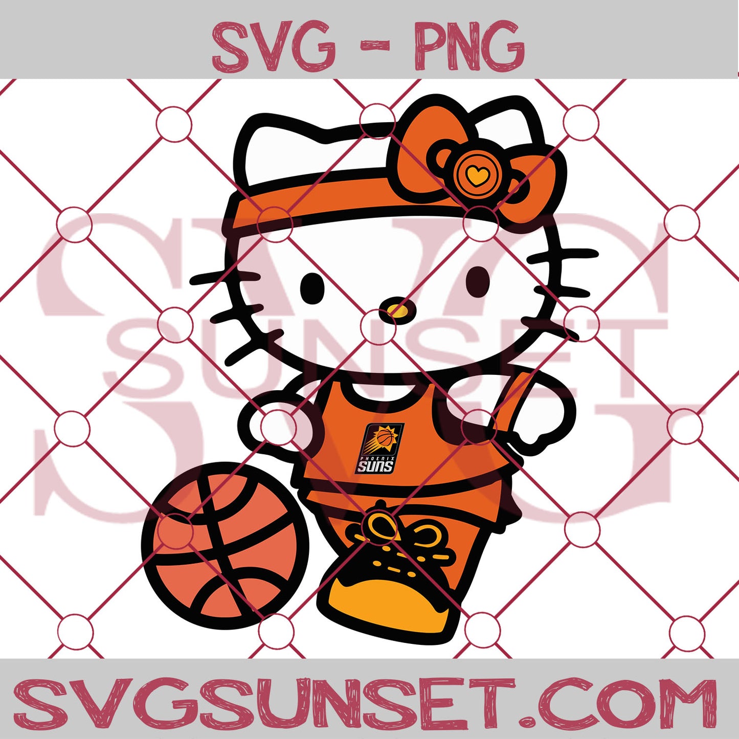 Hello Kitty Phoenix Suns SVG PNG, Hello Kitty SVG, Phoenix Suns SVG - SvgSunset Designs