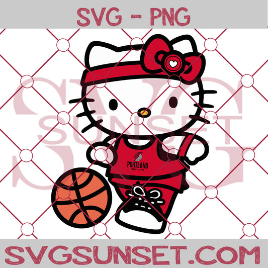 Hello Kitty Portland Trail Blazers SVG PNG, Hello Kitty SVG, Portland Trail Blazers SVG - SvgSunset Designs