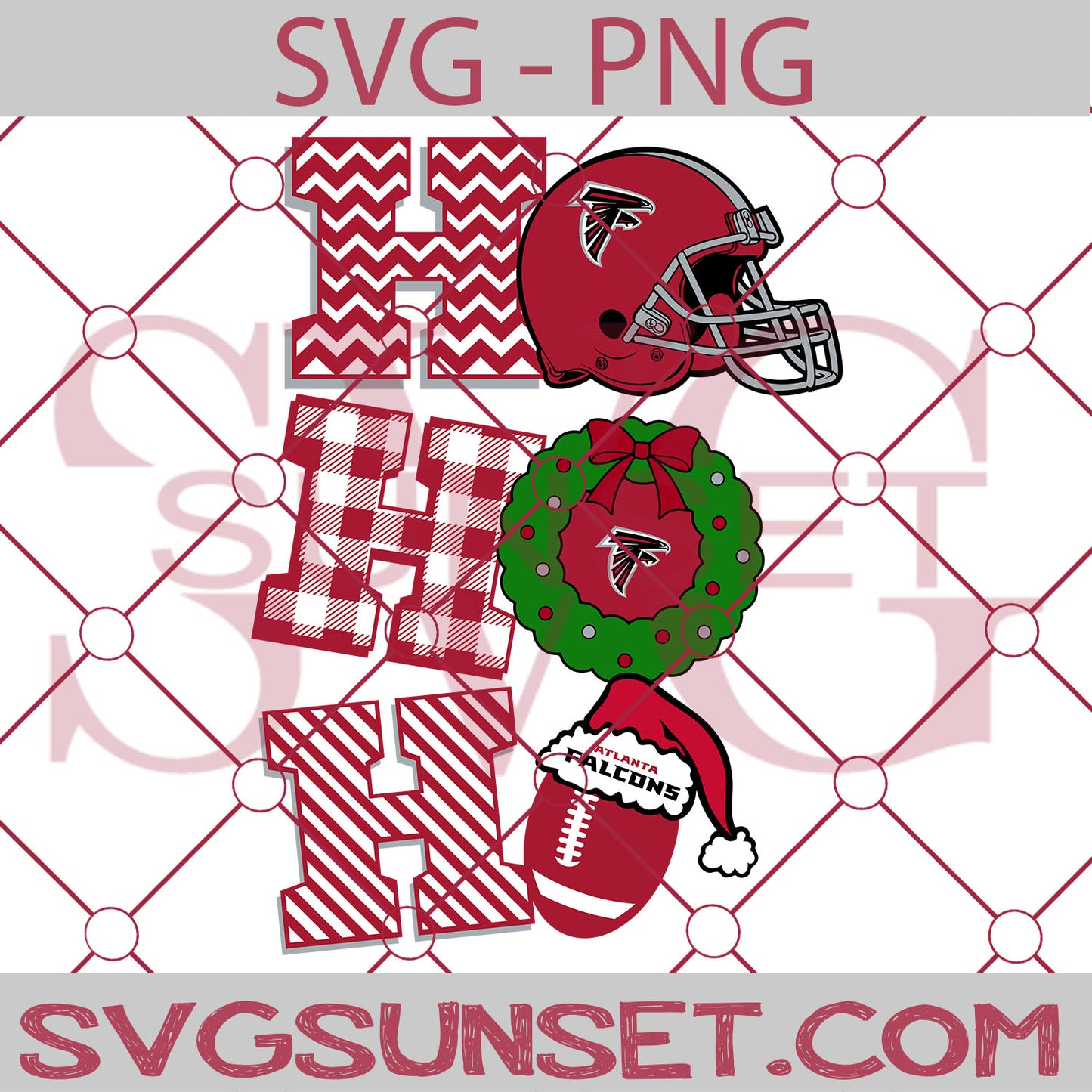 Ho Ho Ho Atlanta Falcons SVG PNG, Atlanta Falcons SVG