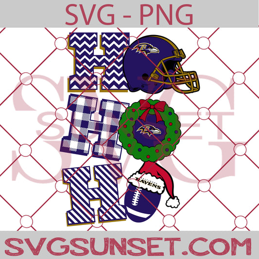 Ho Ho Ho Baltimore Ravens SVG PNG, Baltimore Ravens SVG