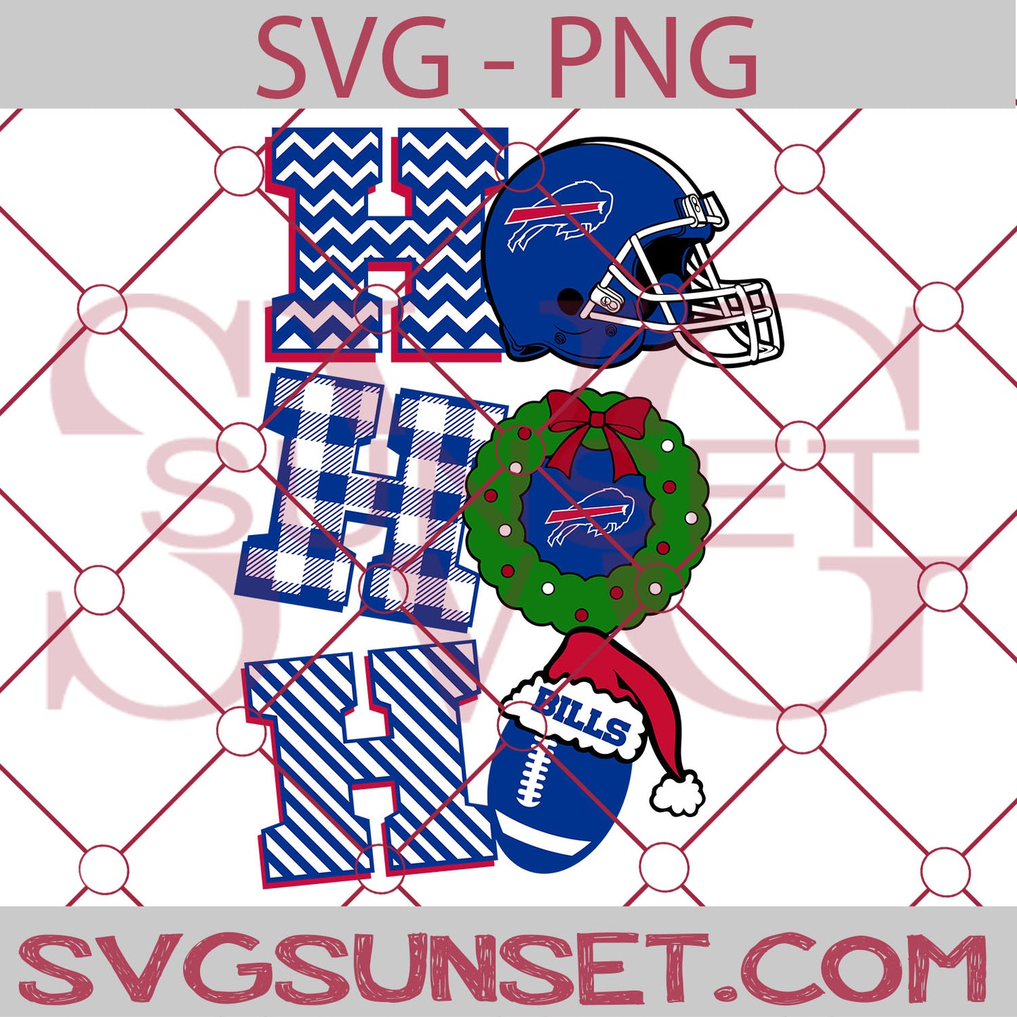 Ho Ho Ho Buffalo Bills SVG PNG, Buffalo Bills SVG