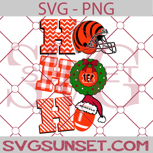 Ho Ho Ho Cincinnati Bengals SVG PNG, Cincinnati Bengals SVG