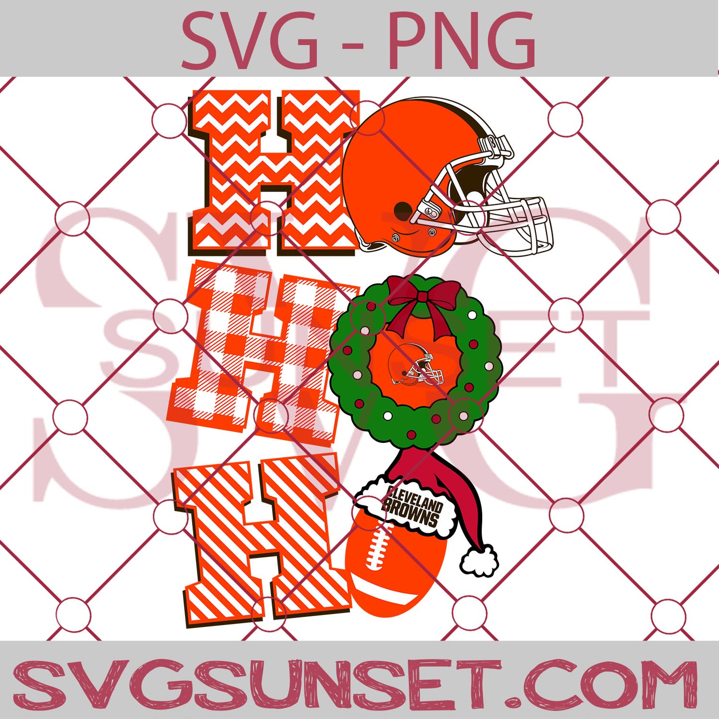 Ho Ho Ho Cleveland Browns SVG PNG, Cleveland Browns SVG