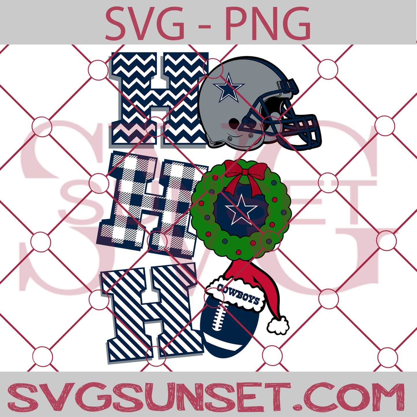 Ho Ho Ho Dallas Cowboys SVG PNG, Dallas Cowboys SVG