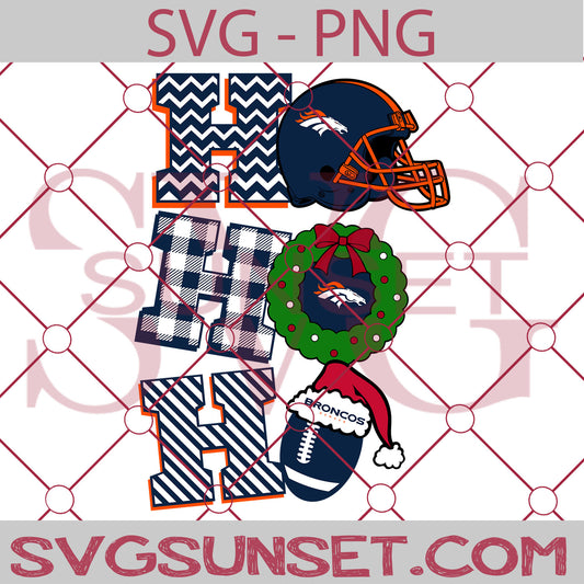 Ho Ho Ho Denver Broncos SVG PNG, Denver Broncos SVG