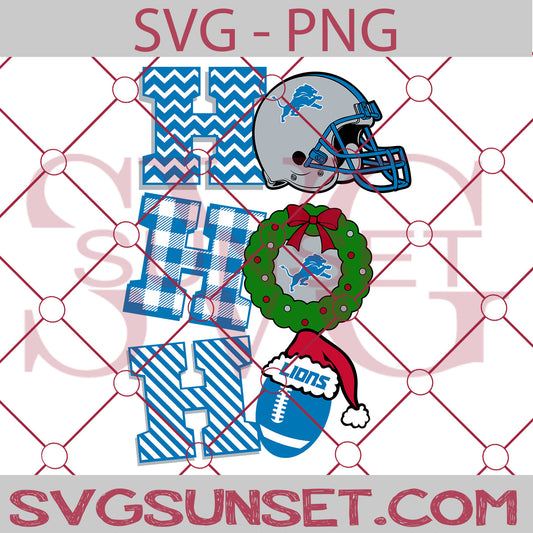 Ho Ho Ho Detroit Lions SVG PNG, Detroit Lions SVG