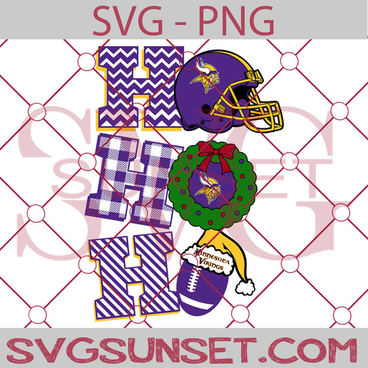 Ho Ho Ho Minnesota Vikings SVG PNG, Minnesota Vikings SVG