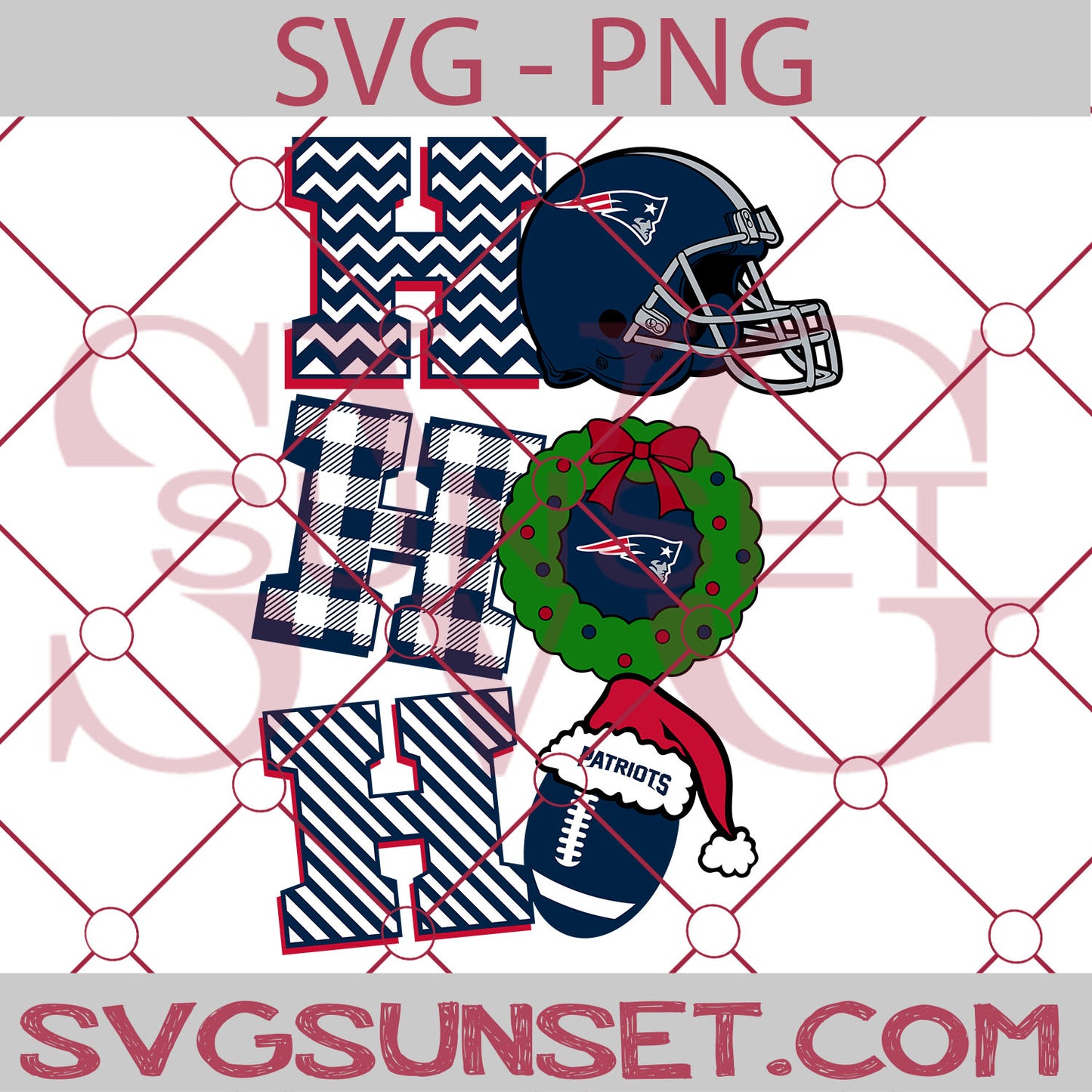 Ho Ho Ho New England Patriots SVG PNG, New England Patriots SVG