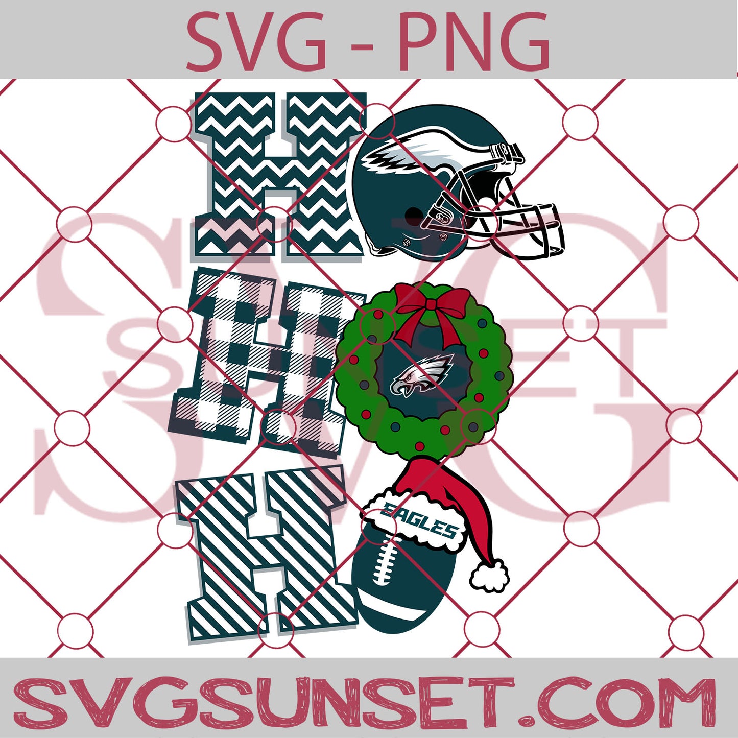 Ho Ho Ho Philadelphia Eagles SVG PNG, Philadelphia Eagles SVG