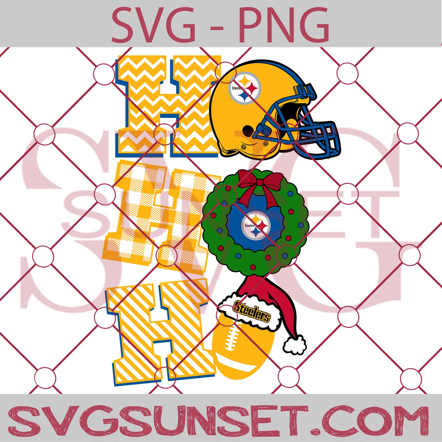 Ho Ho Ho Pittsburgh Steelers SVG PNG, Pittsburgh Steelers SVG