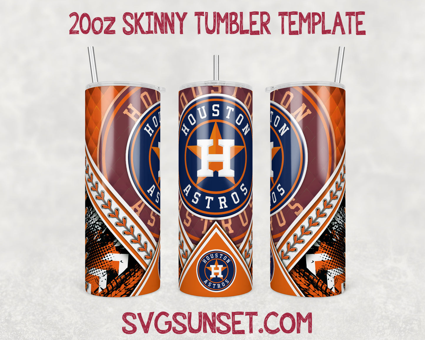 Houston Astros 20oz Tumbler Wrap PNG, Houston Astros Tumbler Wrap