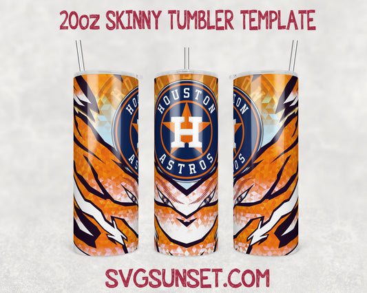 Houston Astros Baseball 20oz Tumbler Wrap PNG, Houston Astros Tumbler Wrap