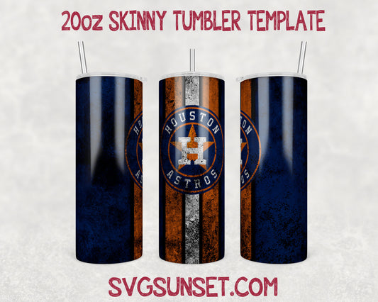 Houston Astros Grunge Tumbler Wrap PNG, Houston Astros Tumbler Wrap