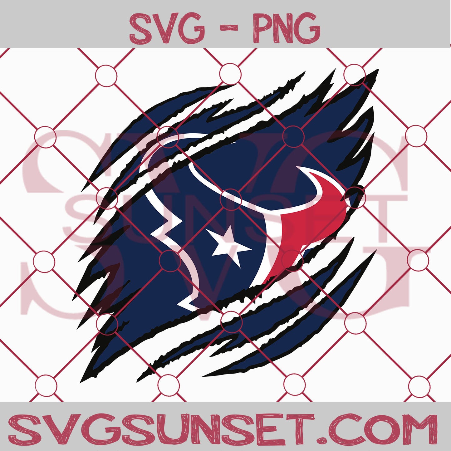 Houston Texans Ripped Claw SVG PNG, Houston Texans SVG