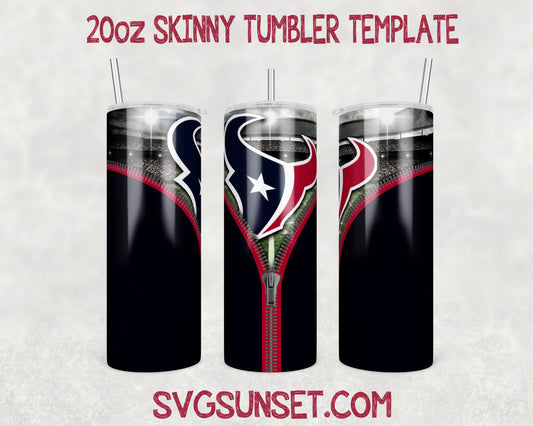 Houston Texans Zipper Tumbler Wrap PNG, Houston Texans Tumbler Wrap