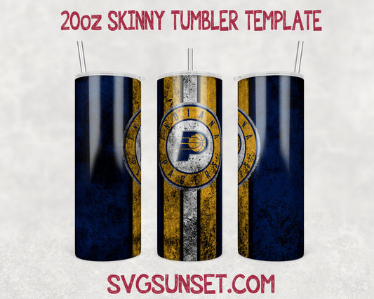 Indiana Pacers Grunge Tumbler Wrap PNG, Indiana Pacers Tumbler Wrap