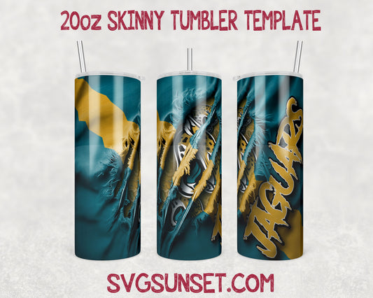 Jacksonville Jaguars Fabric Ripped Claw Tumbler Wrap PNG, Jacksonville Jaguars Tumbler Wrap