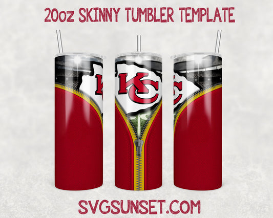 Kansas City Chiefs Zipper Tumbler Wrap PNG, Kansas City Chiefs Tumbler Wrap