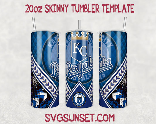 Kansas City Royals 20oz Tumbler Wrap PNG, Kansas City Royals Tumbler Wrap