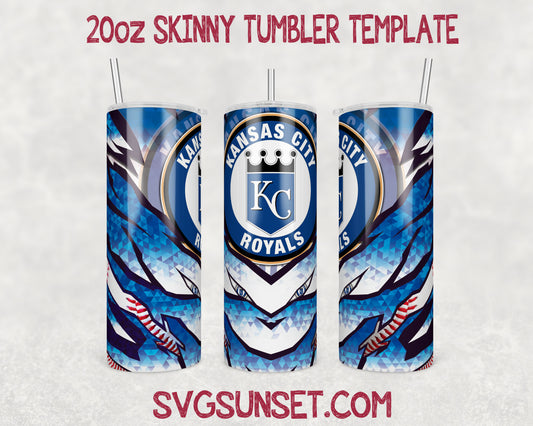 Kansas City Royals Baseball 20oz Tumbler Wrap PNG, Kansas City Royals Tumbler Wrap