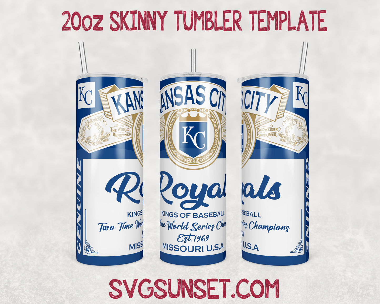 Kansas City Royals Budweiser Tumbler Wrap PNG, Kansas City Royals Tumbler Wrap