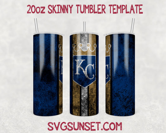 Kansas City Royals Grunge Tumbler Wrap PNG, Kansas City Royals Tumbler Wrap