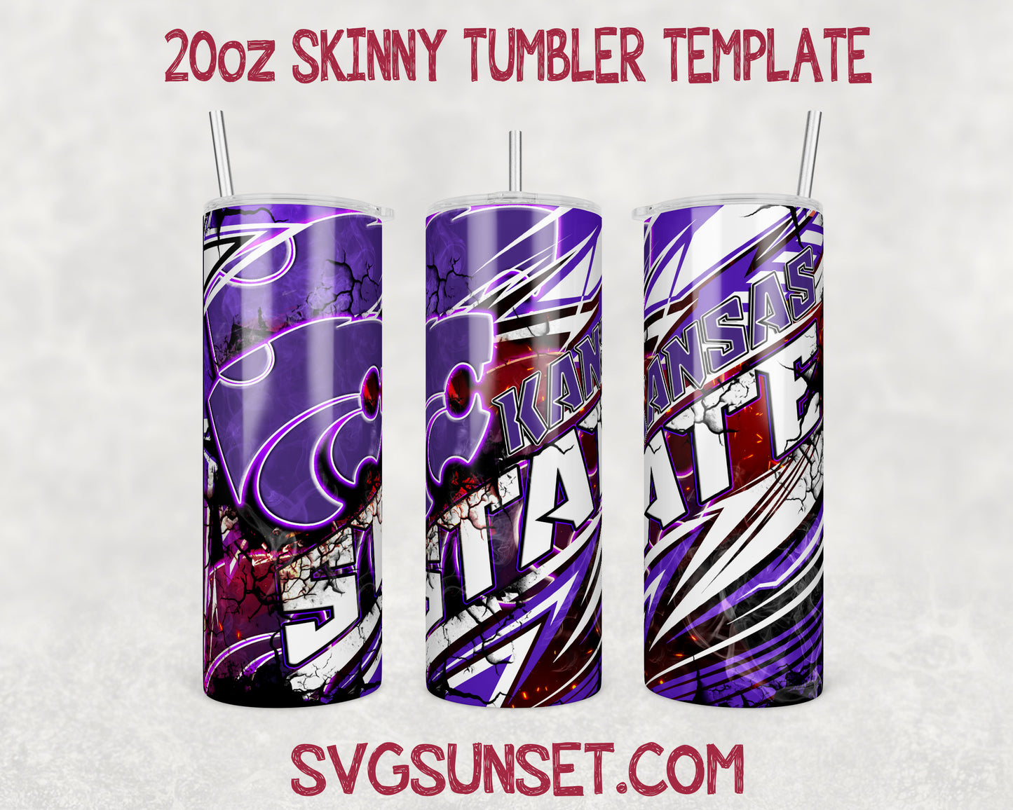 Kansas State Tumbler Wrap PNG, Kansas State Tumbler Wrap