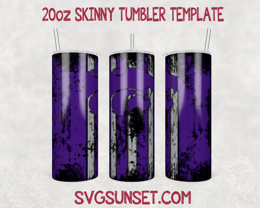 Kansas State Wildcats Grunge Tumbler Wrap PNG, Kansas State Wildcats Tumbler Wrap