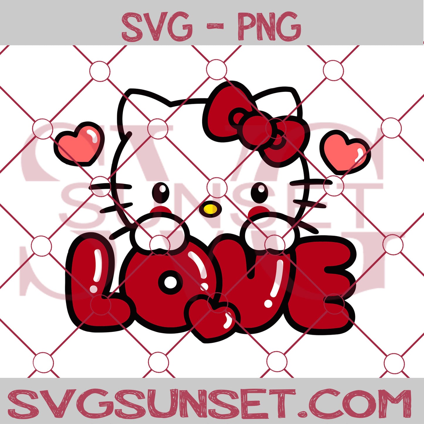 Kitty Love Heart Valentine SVG, Valentine Day Svg