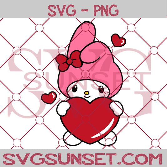 Kuromi Heart Valentine SVG, Valentine Day Svg