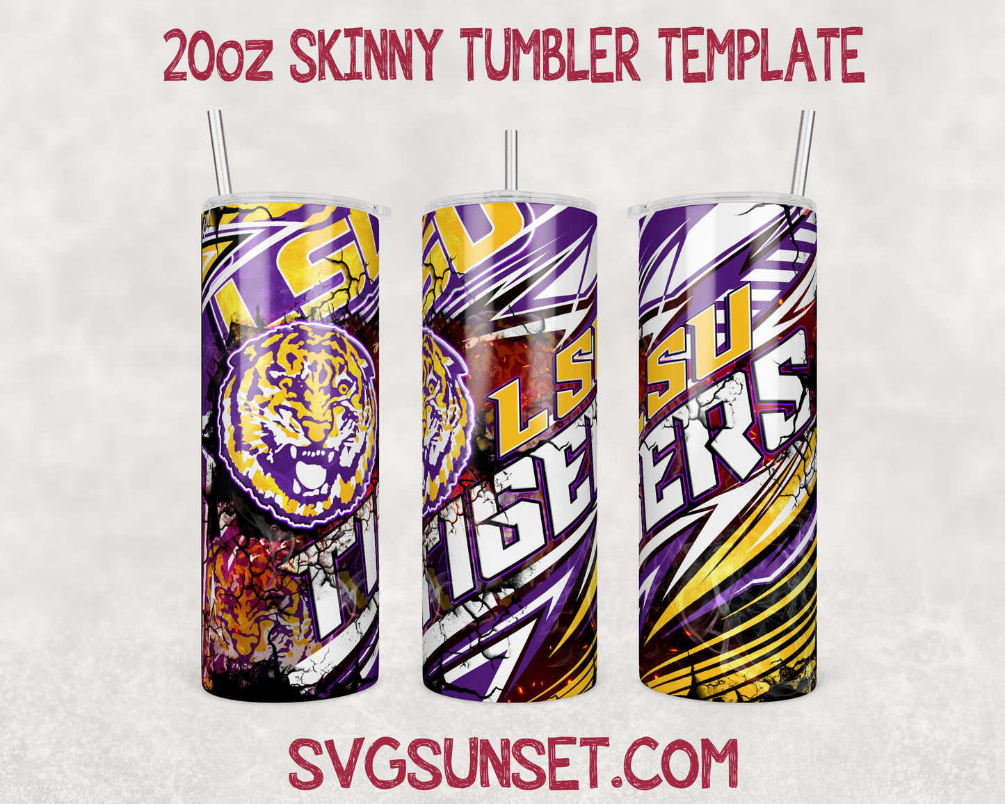 LSU Tigers Tumbler Wrap PNG, LSU Tigers Tumbler Wrap