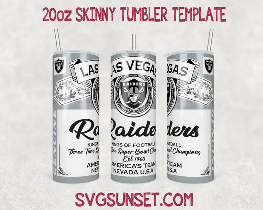 Las Vegas Raiders Budweiser Tumbler Wrap PNG, Las Vegas Raiders Tumbler Wrap