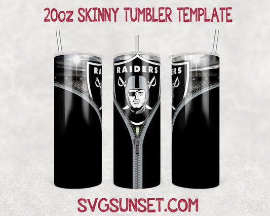 Las Vegas Raiders Zipper Tumbler Wrap PNG, Las Vegas Raiders Tumbler Wrap