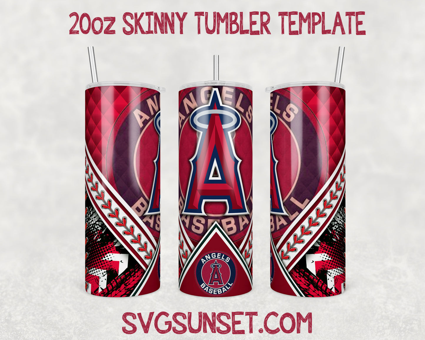 Los Angeles Angels 20oz Tumbler Wrap PNG, Los Angeles Angels Tumbler Wrap