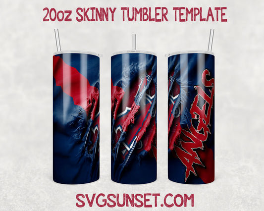 Los Angeles Angels Fabric Claw Ripped Tumbler Wrap PNG, Los Angeles Angels Tumbler Wrap