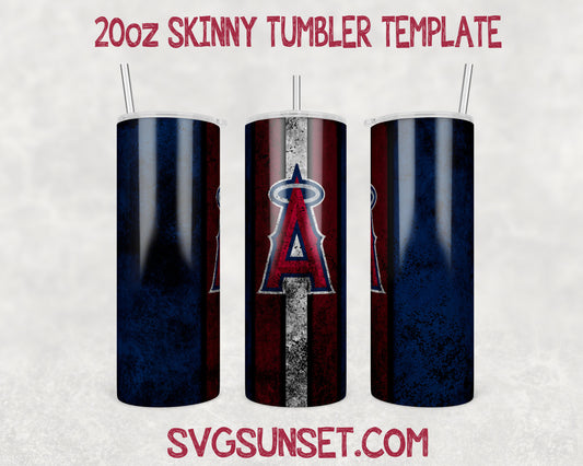 Los Angeles Angels Grunge Tumbler Wrap PNG, Los Angeles Angels Tumbler Wrap