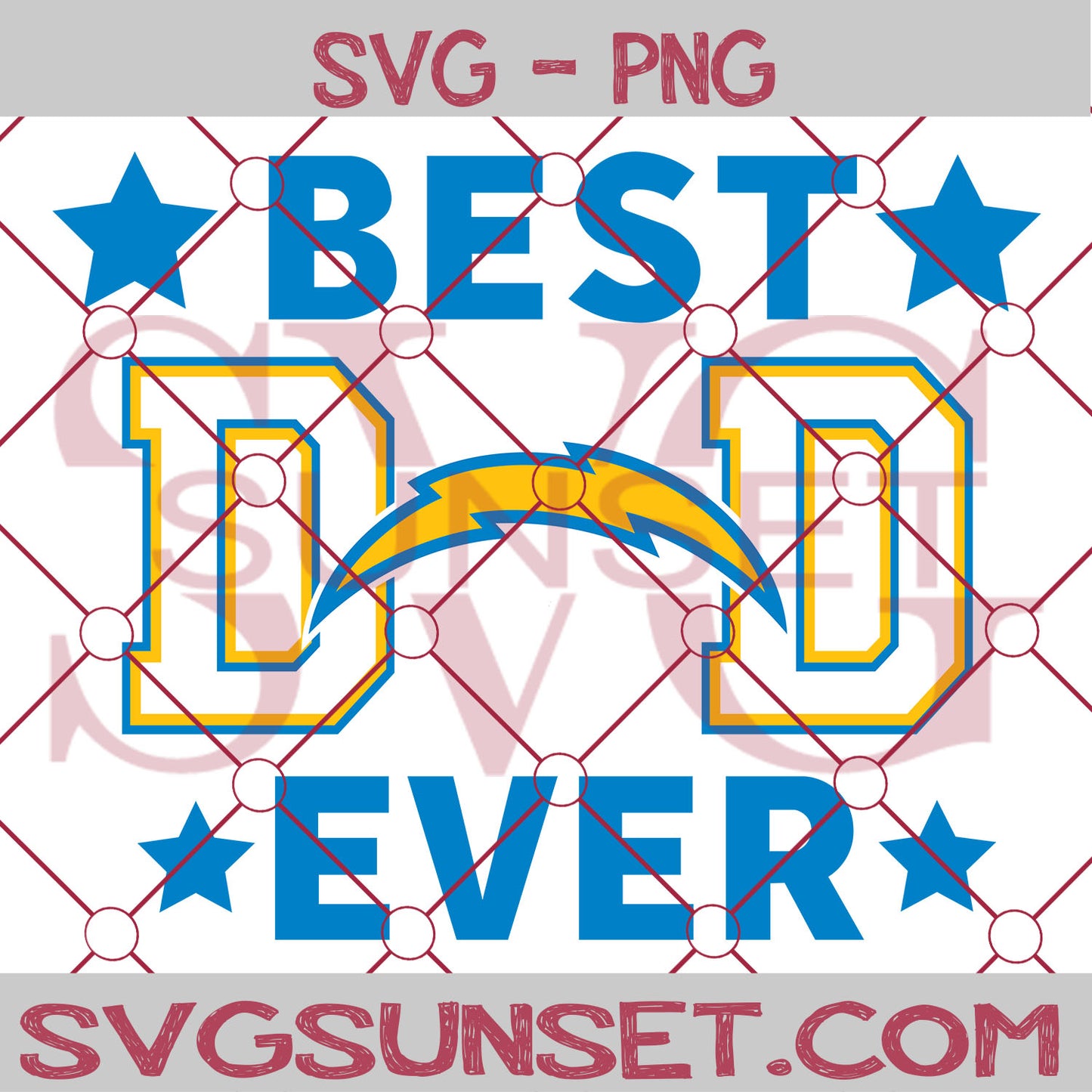 Los Angeles Chargers Best Dad Ever SVG PNG, Los Angeles Chargers SVG, Best Dad Ever SVG