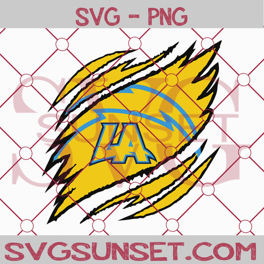 Los Angeles Chargers Ripped Claw SVG PNG, Los Angeles Chargers SVG