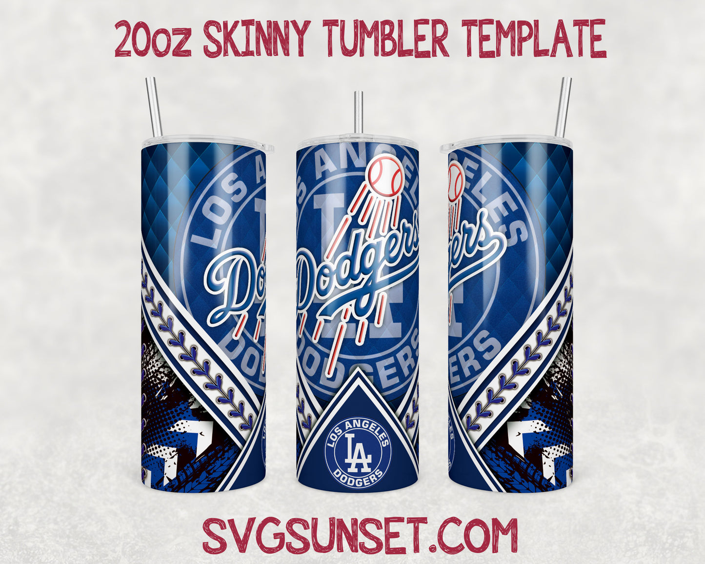 Los Angeles Dodgers 20oz Tumbler Wrap PNG, Los Angeles Dodgers Tumbler Wrap