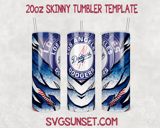 Los Angeles Dodgers Baseball 20oz Tumbler Wrap PNG,Los Angeles Dodgers Tumbler Wrap