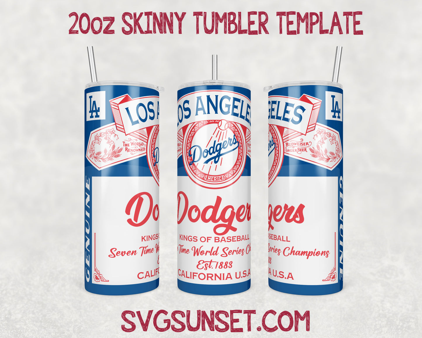 Los Angeles Dodgers Budweiser Tumbler Wrap PNG, Los Angeles Dodgers Tumbler Wrap