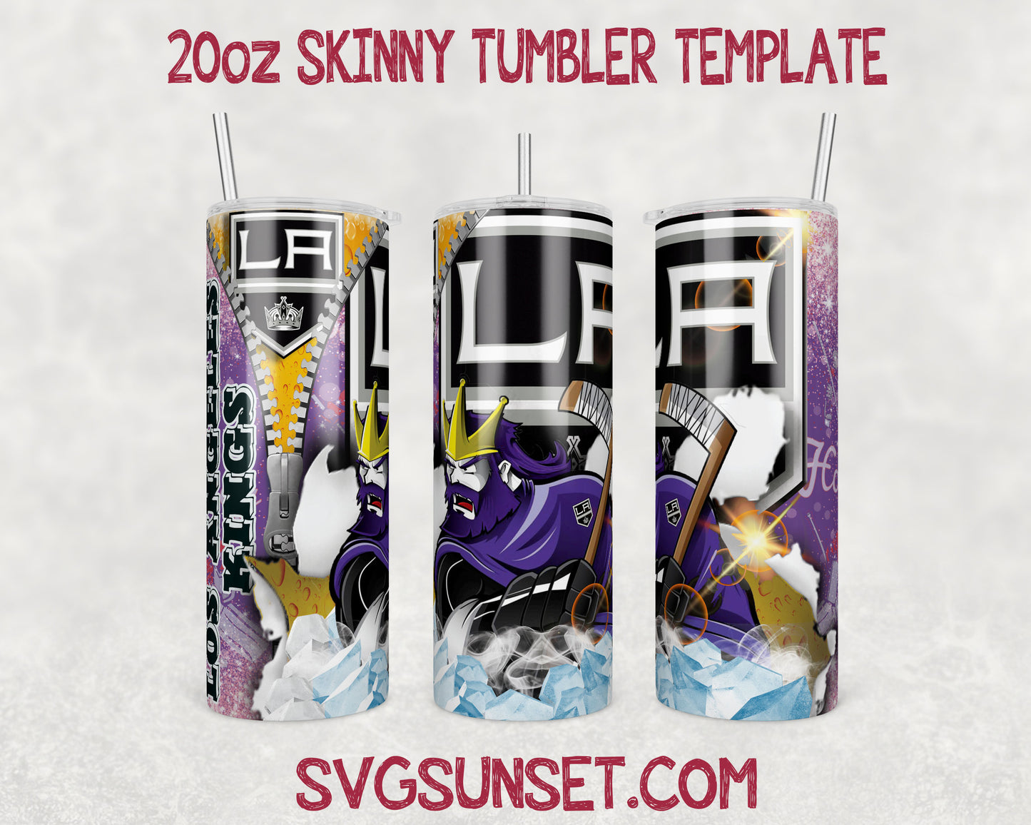 Los Angeles Kings Zipper Tumbler Wrap PNG, Los Angeles Zipper Tumbler Wrap